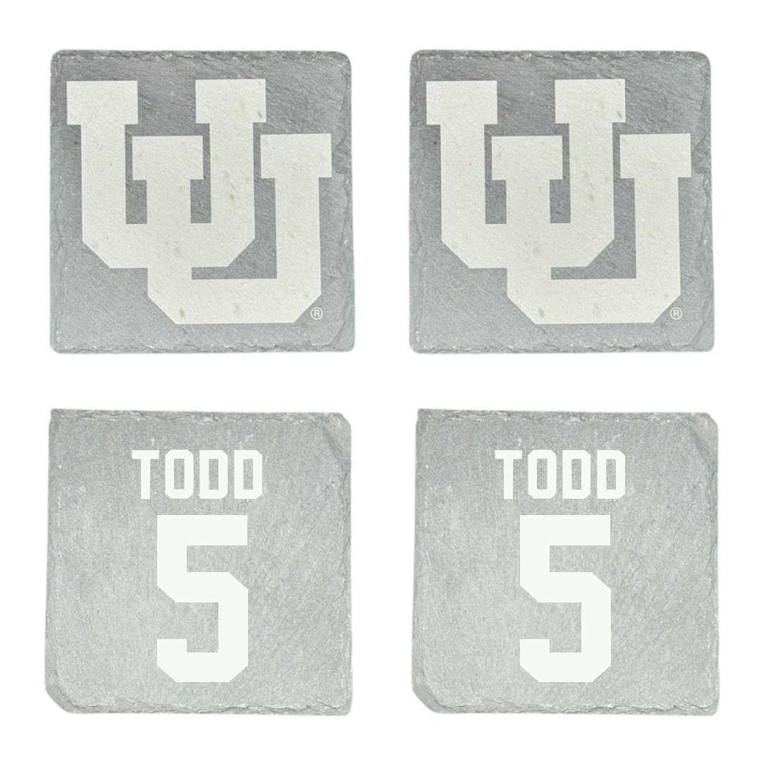 University of Utah Lacrosse Stone Coaster (4 Pack)  - #5 Koa Todd
