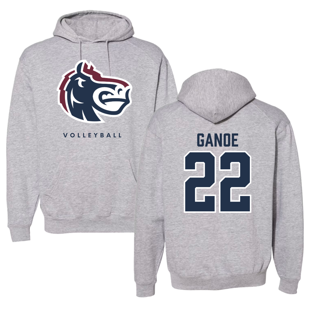 Fairleigh Dickinson University-Metropolitan Campus Volleyball Gray Hoodie - #22 Kyndal Ganoe