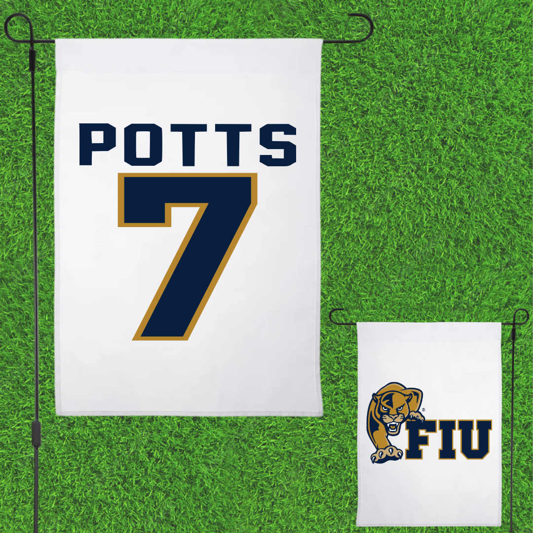 Florida International University Football White Garden Flag - #7 Jamal Potts