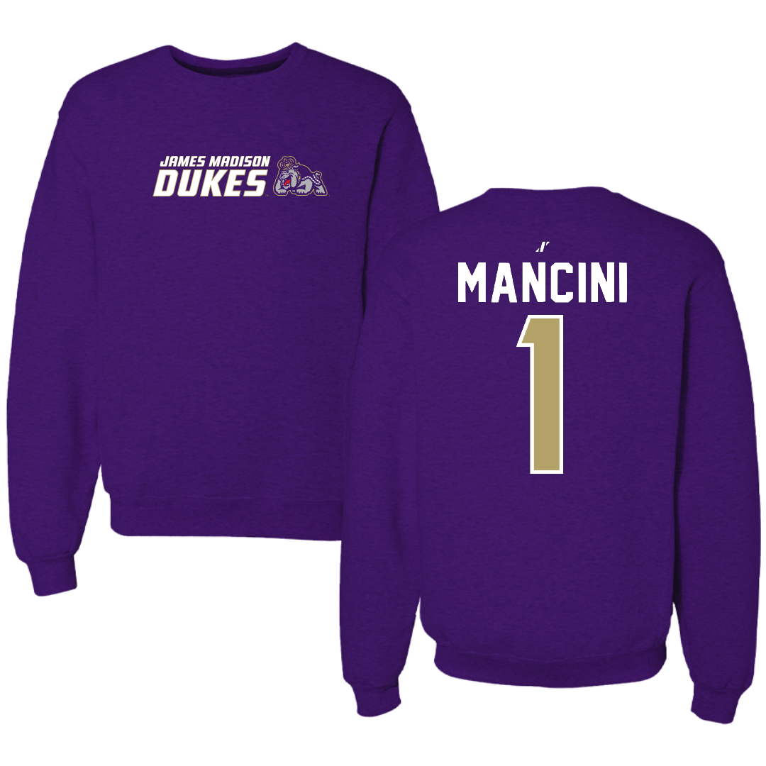 James Madison University Baseball Purple General Crewneck - #1 Mike Mancini