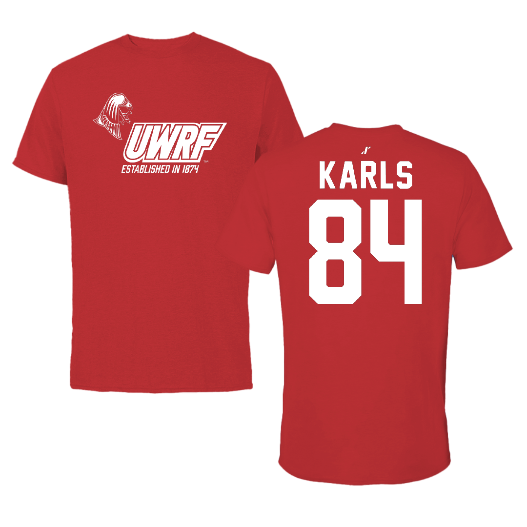 University of Wisconsin-River Falls Football Red General Performance Tee - #84 Andrew Karls
