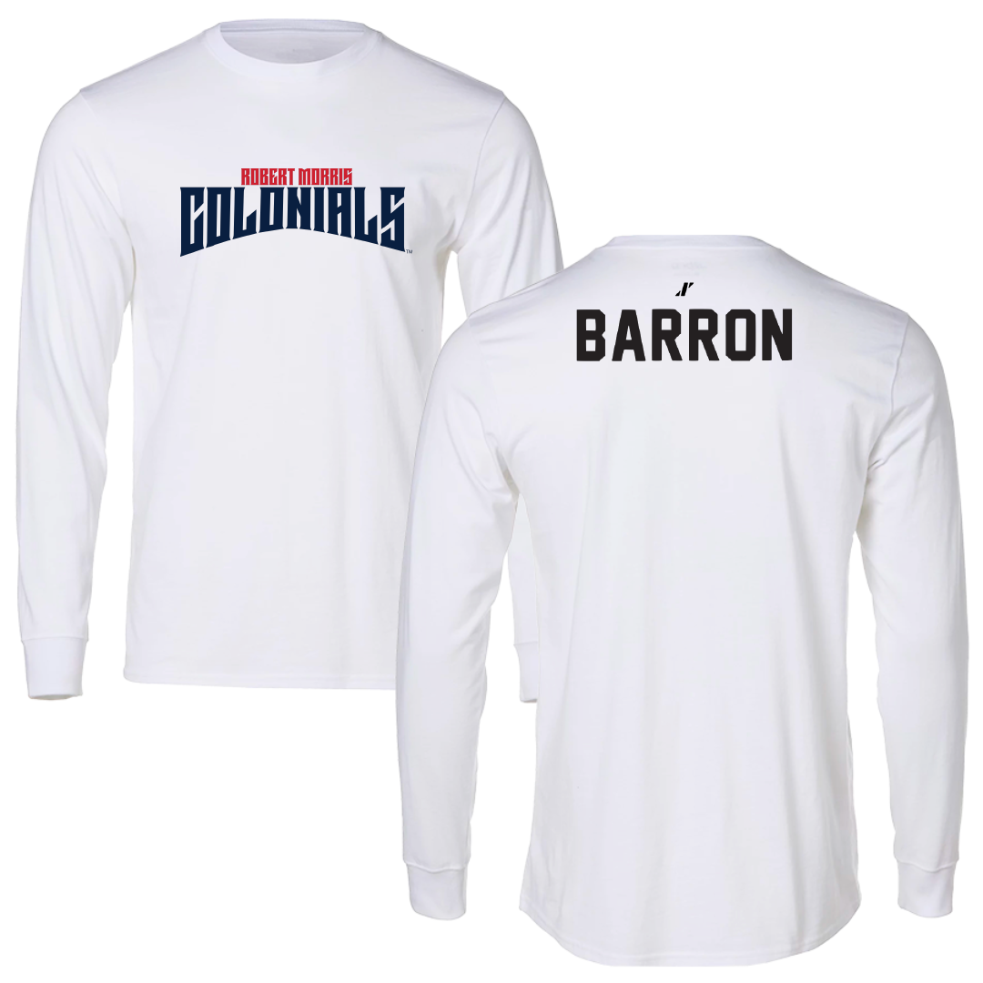Robert Morris University TF and XC White Classic Performance Long Sleeve - Seth Barron