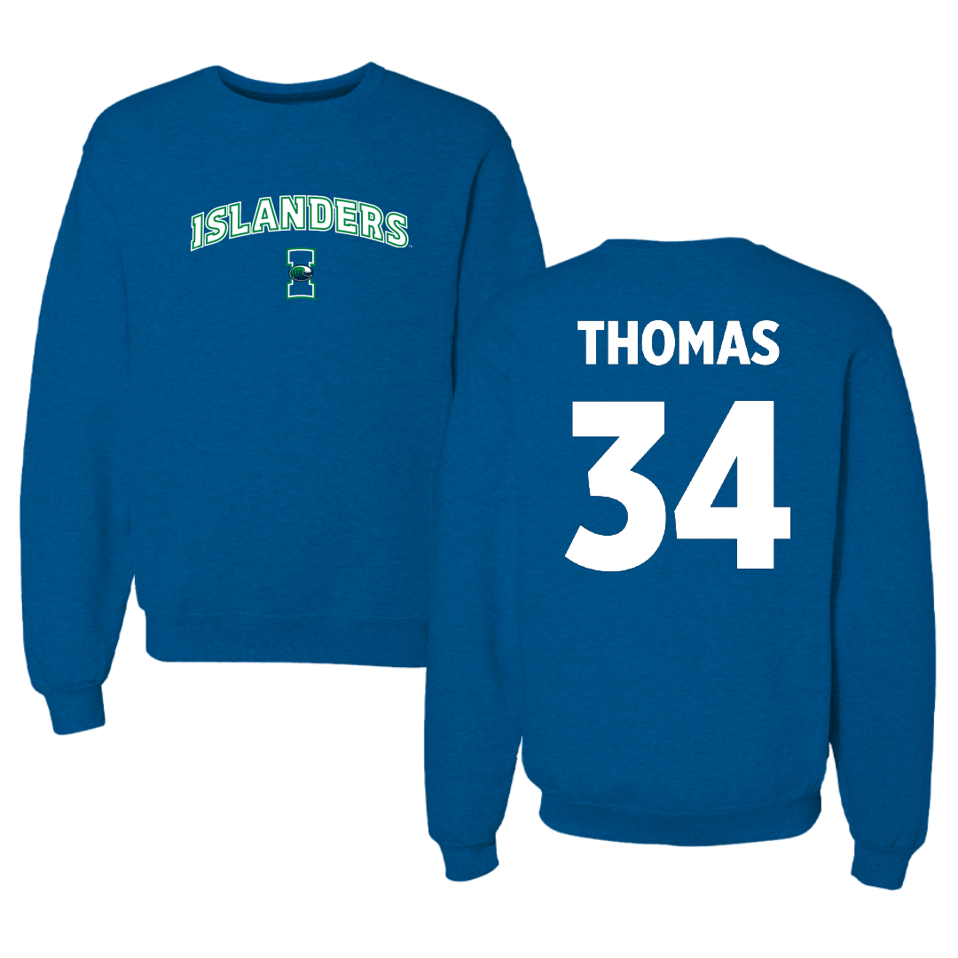 Texas A&M University-Corpus Christi Baseball Blue Crewneck - #34 Hayden Thomas