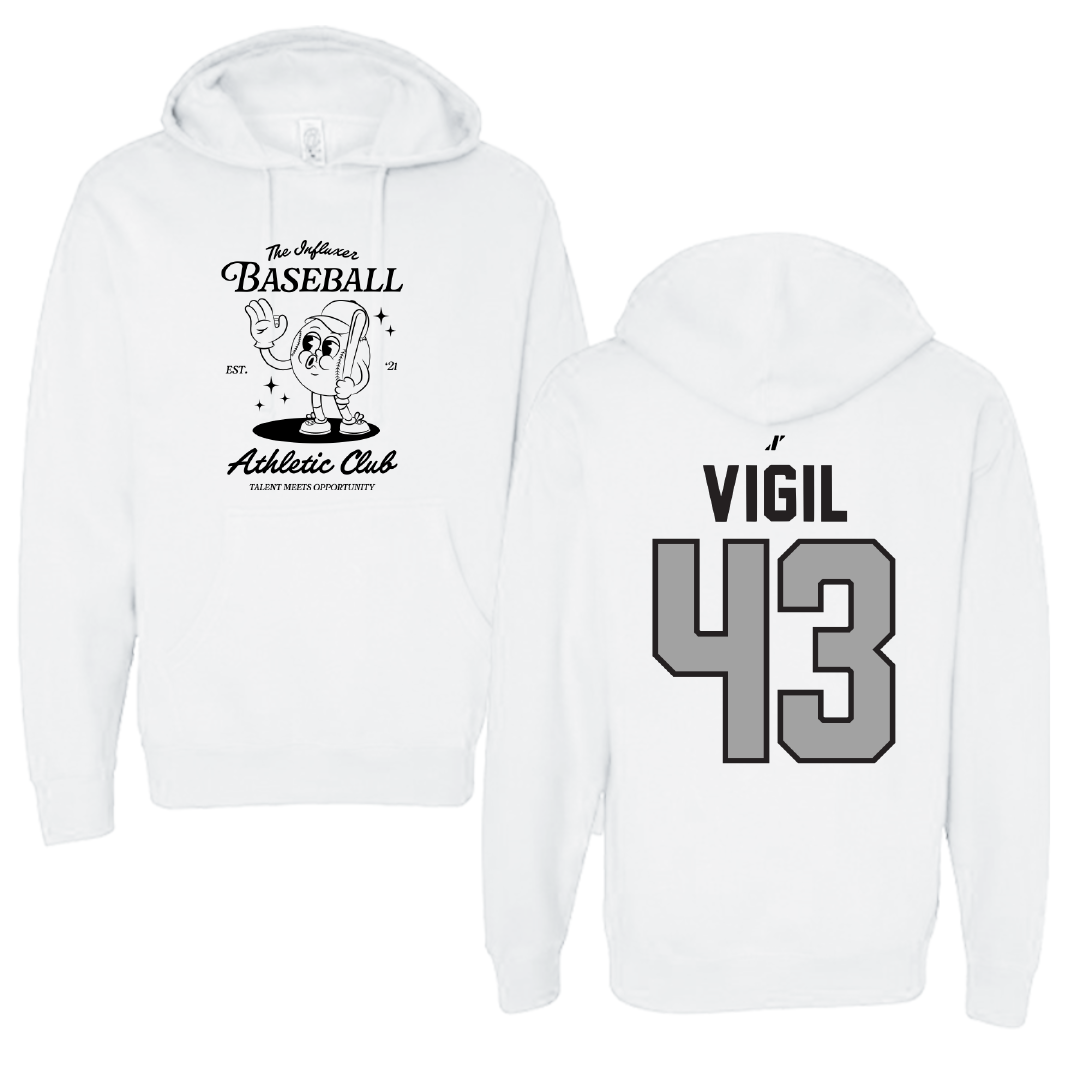 Baseball White Influxer Athletic Club Hoodie - #43 Jordan Vigil
