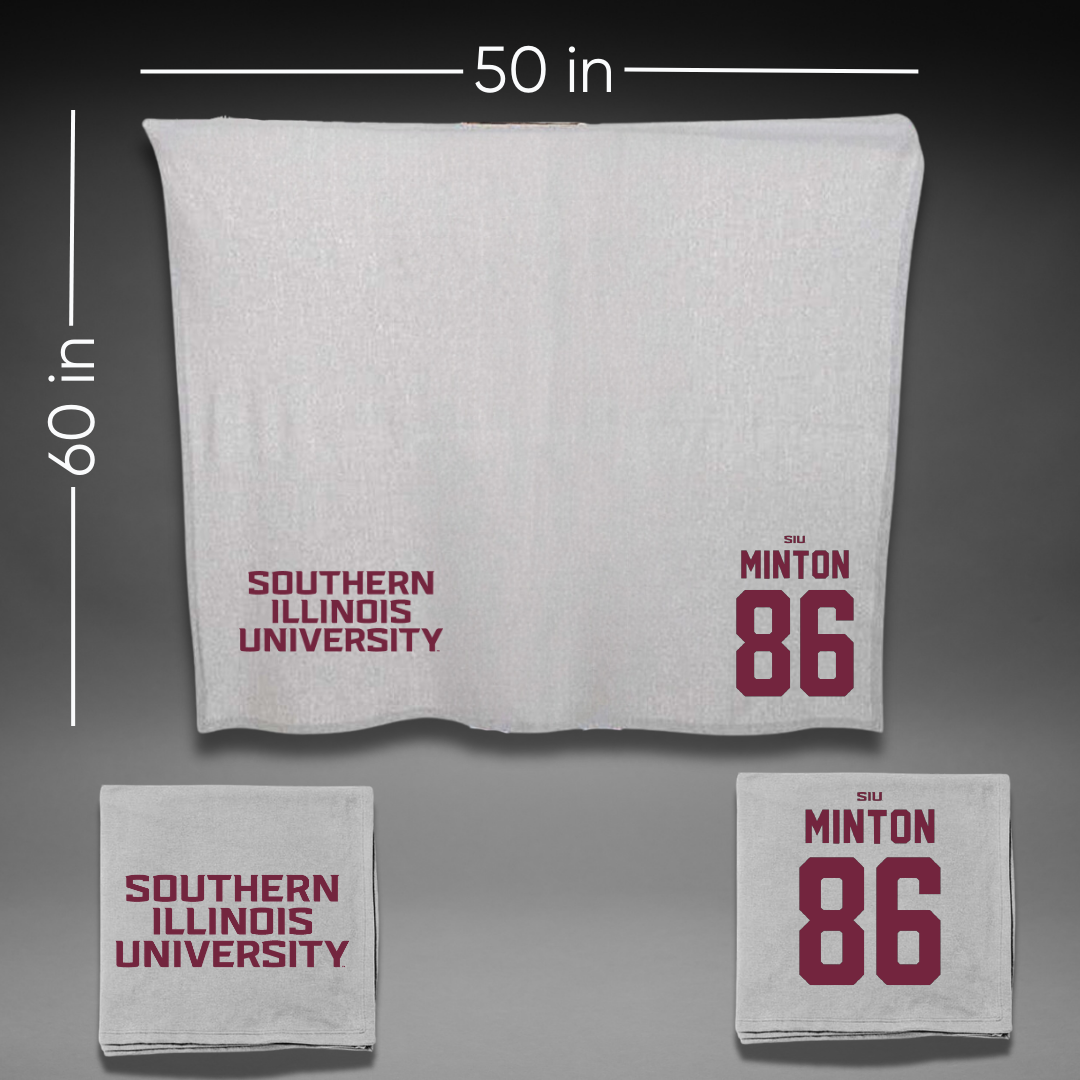 Southern Illinois University at Carbondale Football Gray Blanket - #86 Logan Minton