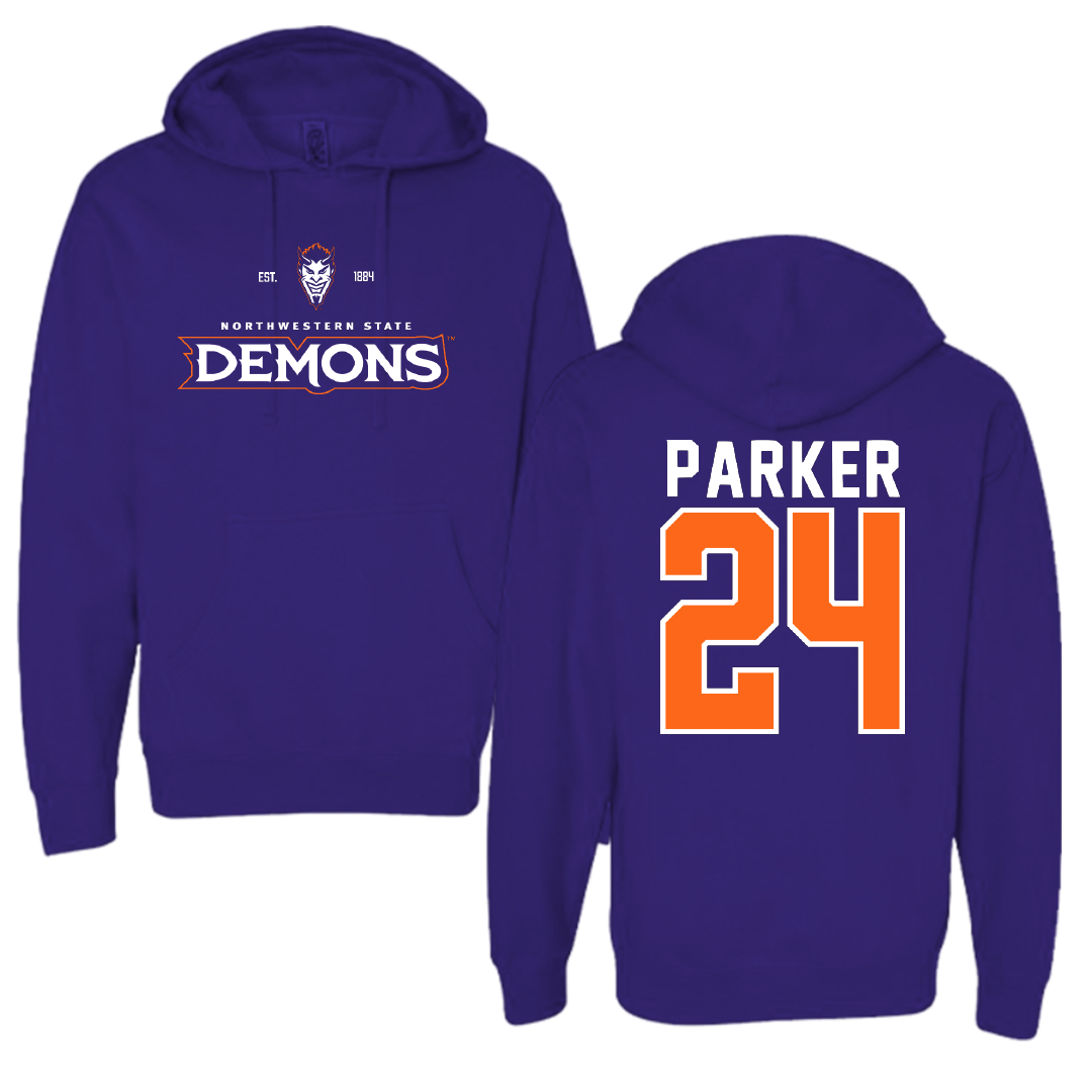 Northwestern State University Softball Purple General Hoodie - #24 Haley Parker