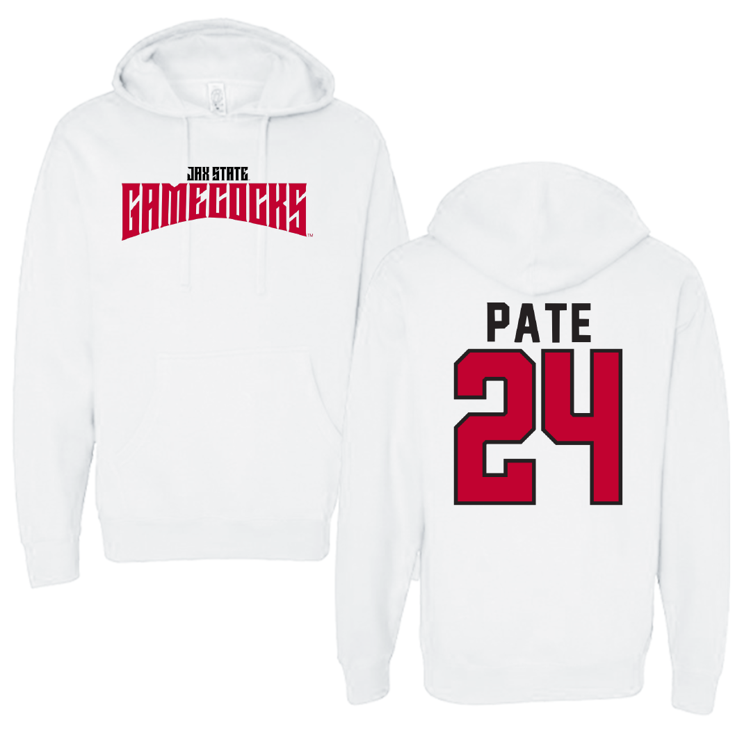 Jacksonville State University Softball White Classics Hoodie - #24 Ella Pate