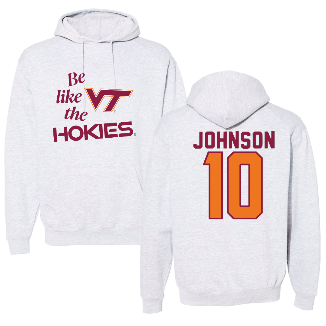 Virginia Tech Basketball Light Gray Be Like Us Hoodie - #10 Tyler Johnson