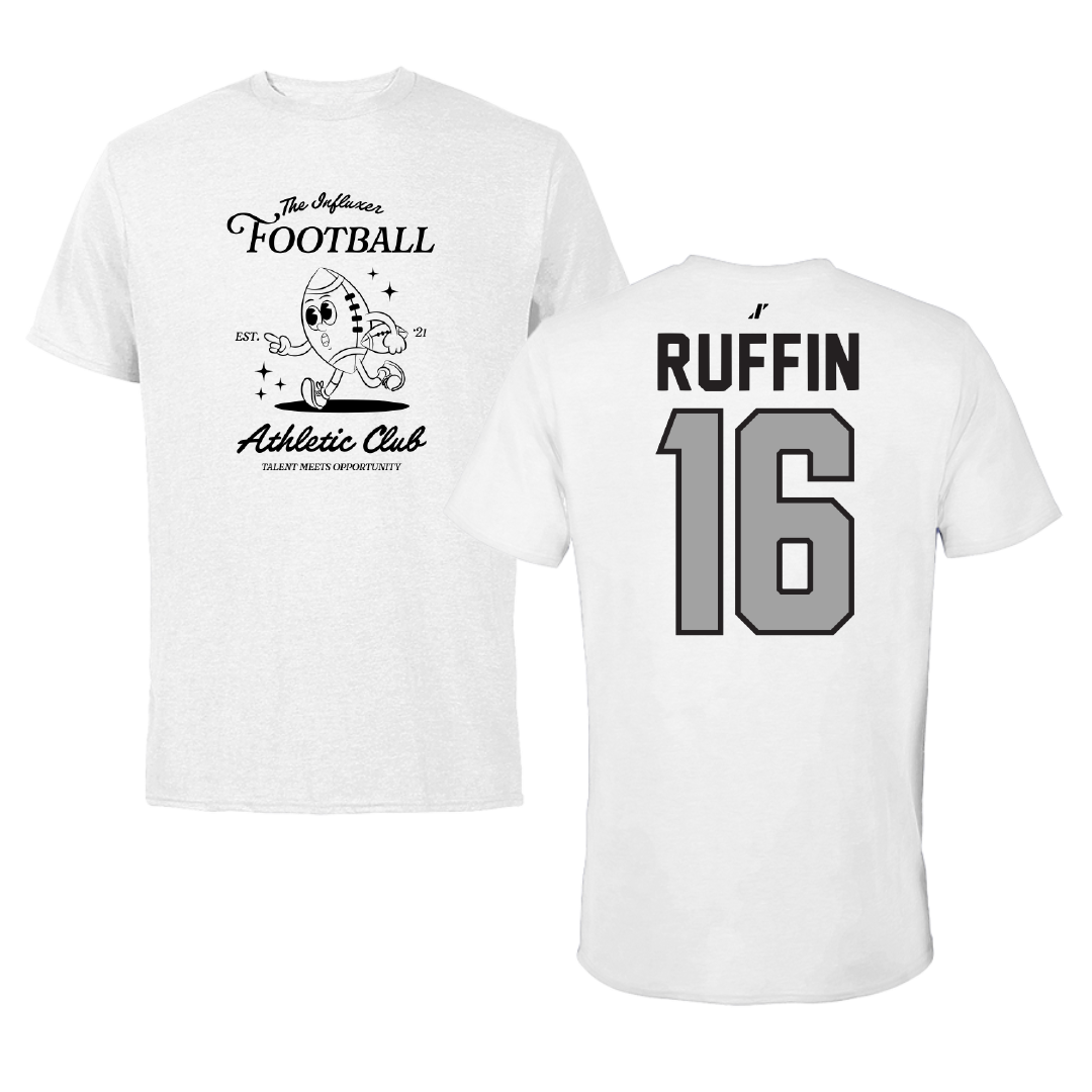 Football White Influxer Athletic Club Tee - #16 Christian Ruffin