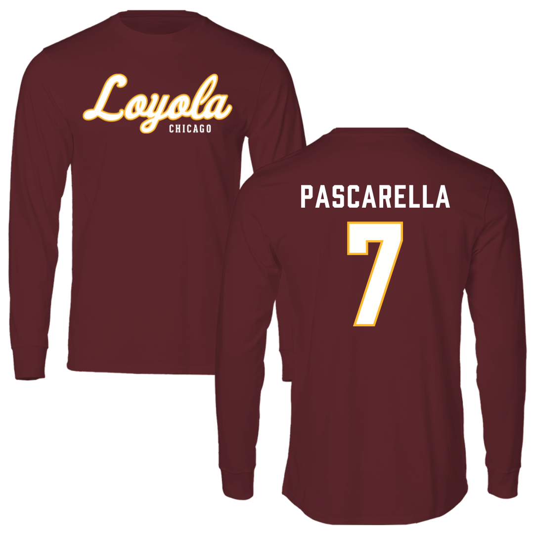 Loyola University-Chicago Soccer Maroon Long Sleeve - #7 Jordan Pascarella