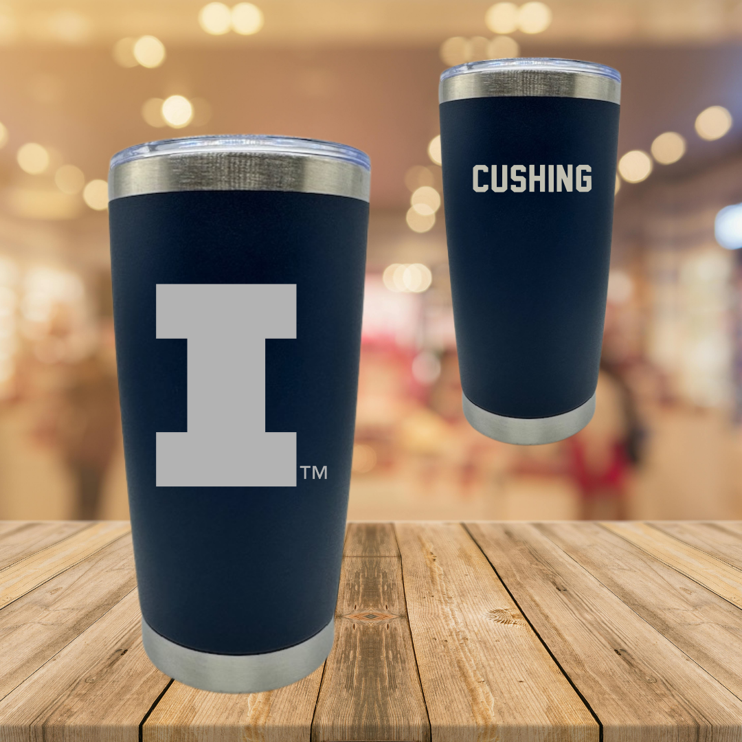 University of Illinois TF and XC Navy Stainless Steel Tumbler - Tyler Cushing