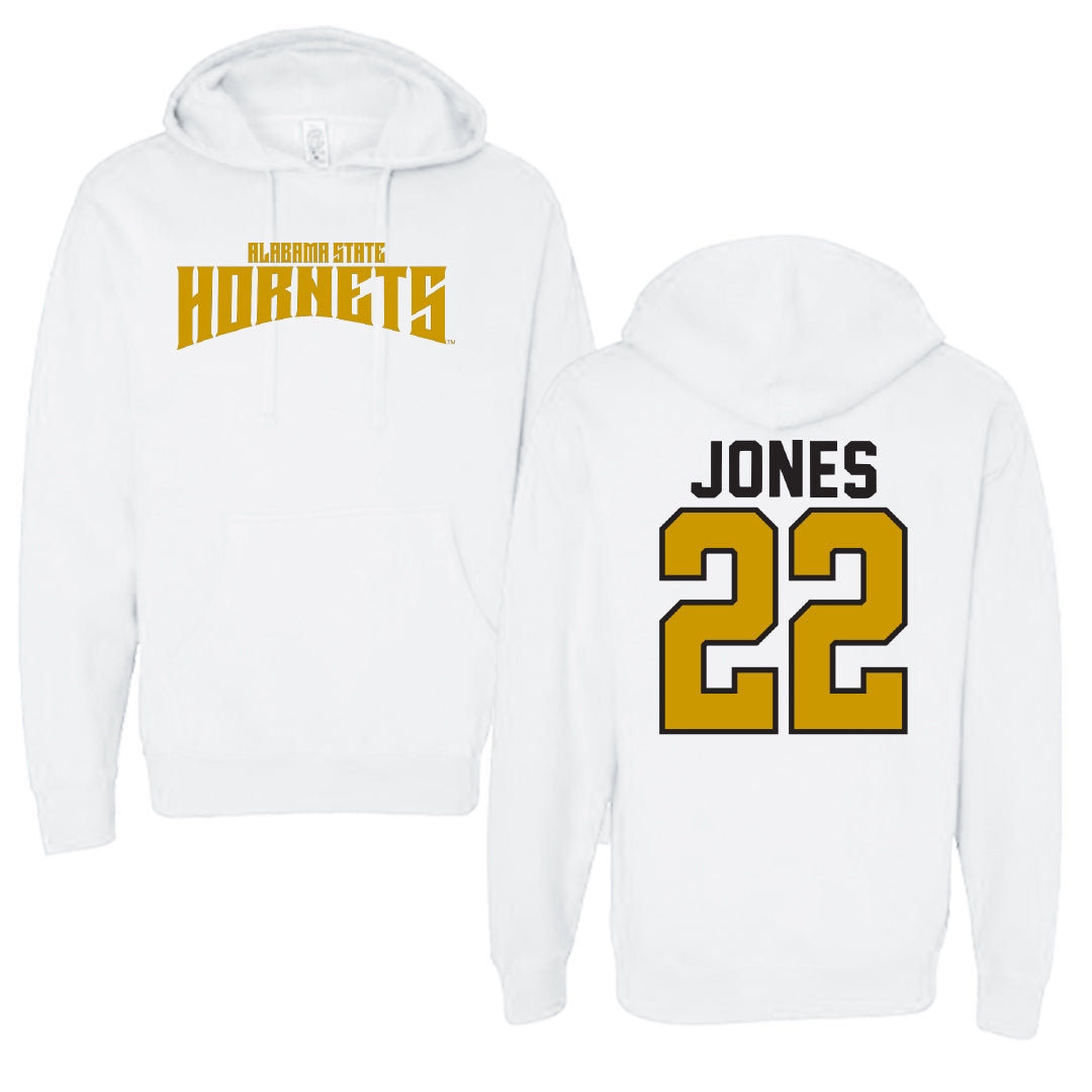 Alabama State University Soccer White Classic Hoodie - #22 Summer Jones