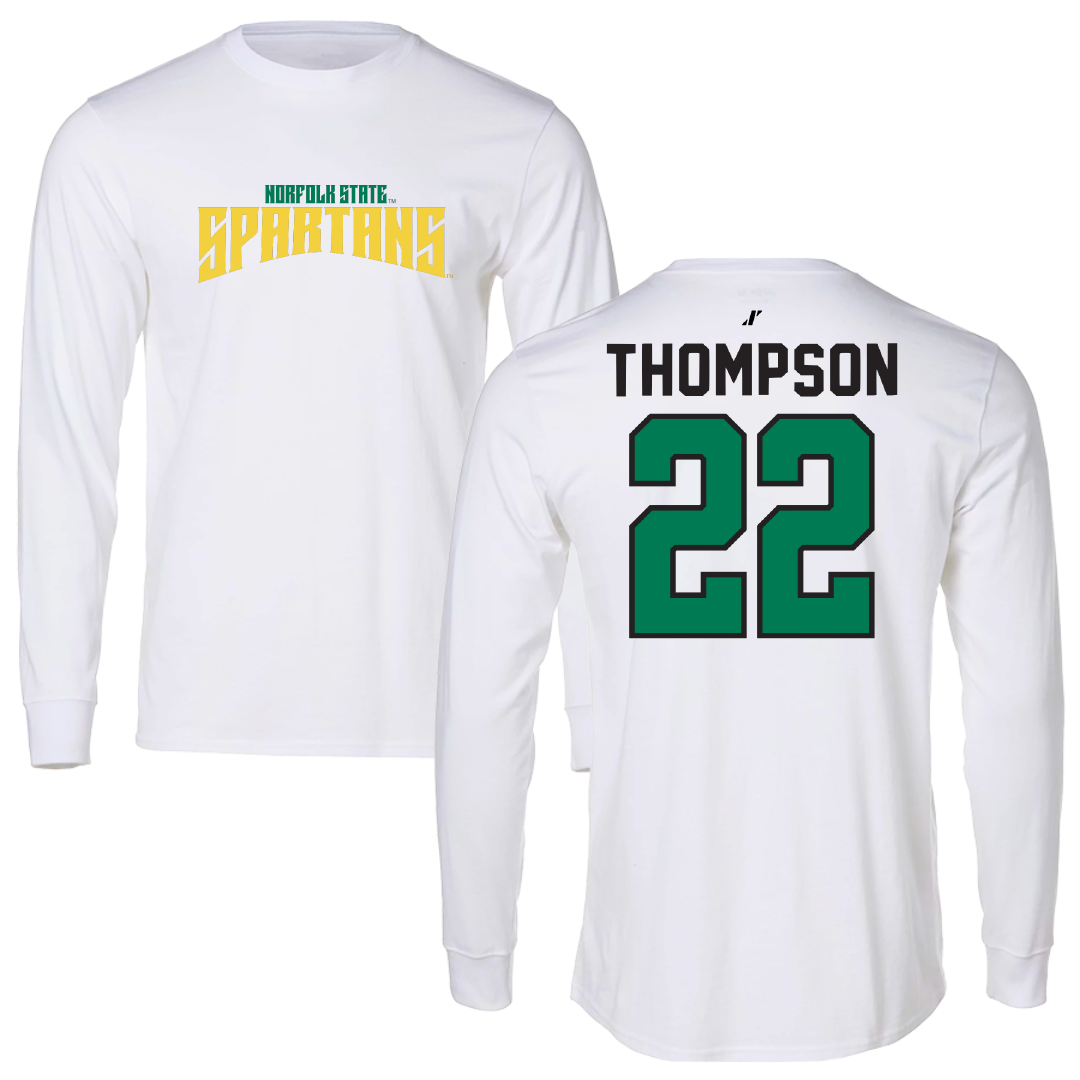 Norfolk State University Football White Classic Performance Long Sleeve - #22 Ryan Thompson