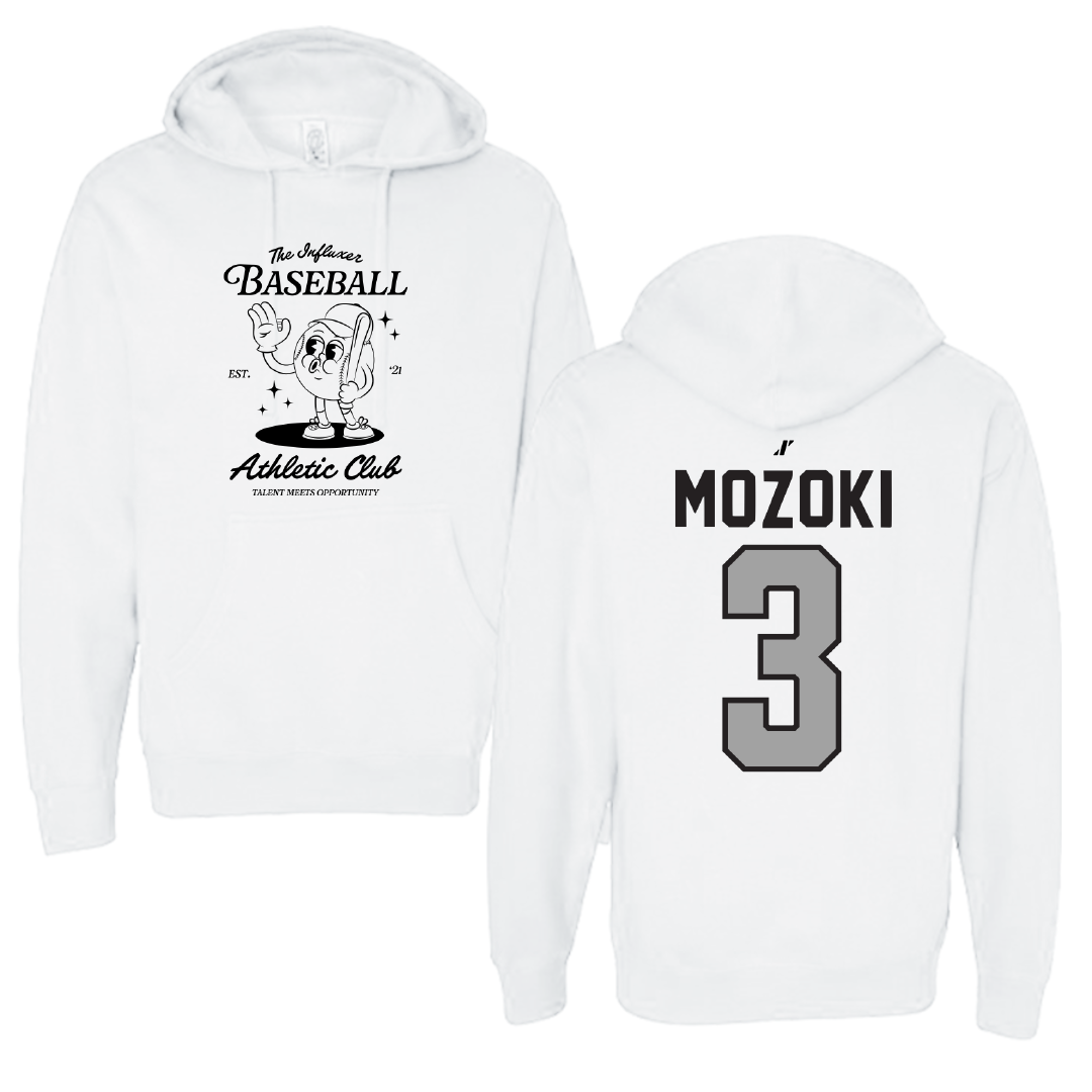 Baseball White Influxer Athletic Club Hoodie - #3 Todd Mozoki