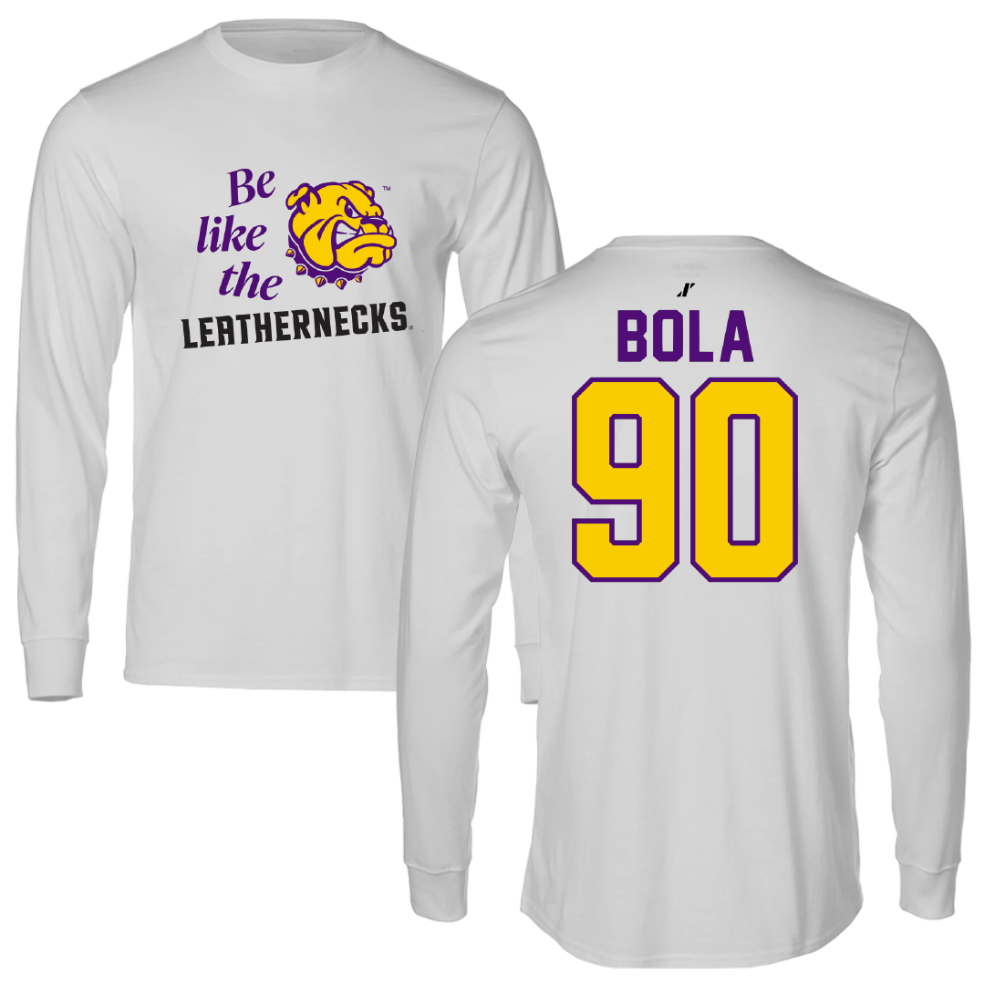 Western Illinois University Football Light Gray Be Like Us Long Sleeve - #90 Mayo Bola