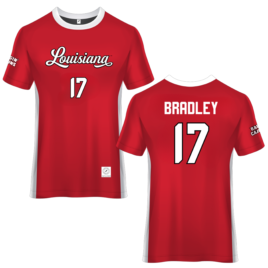 University of Louisiana at Lafayette Red Soccer Jersey - #17 Megan Bradley