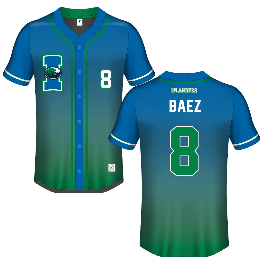 Texas A&M University-Corpus Christi Blue Gradient Button-Down Jersey - #8 Paolina Baez