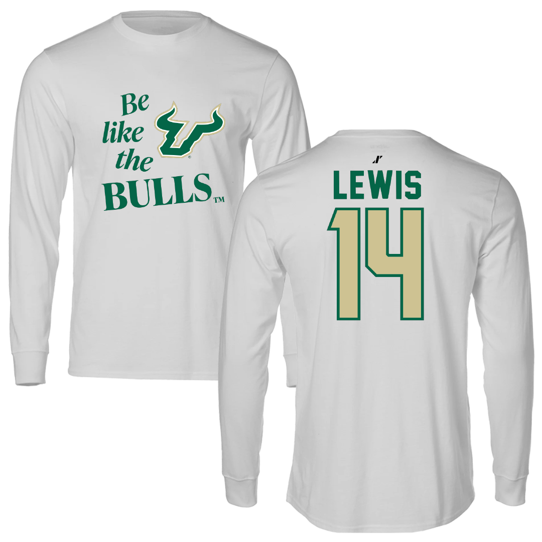 University of South Florida Volleyball Light Gray Be Like Us Performance Long Sleeve - #14 Lauren Lewis