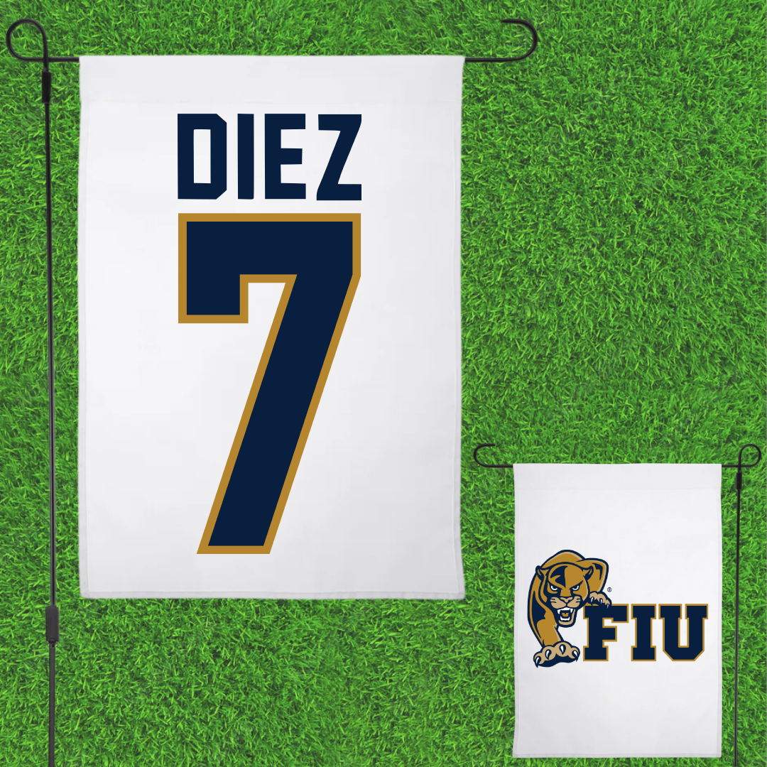 Florida International University Soccer White Garden Flag - #7 Isabella Diez