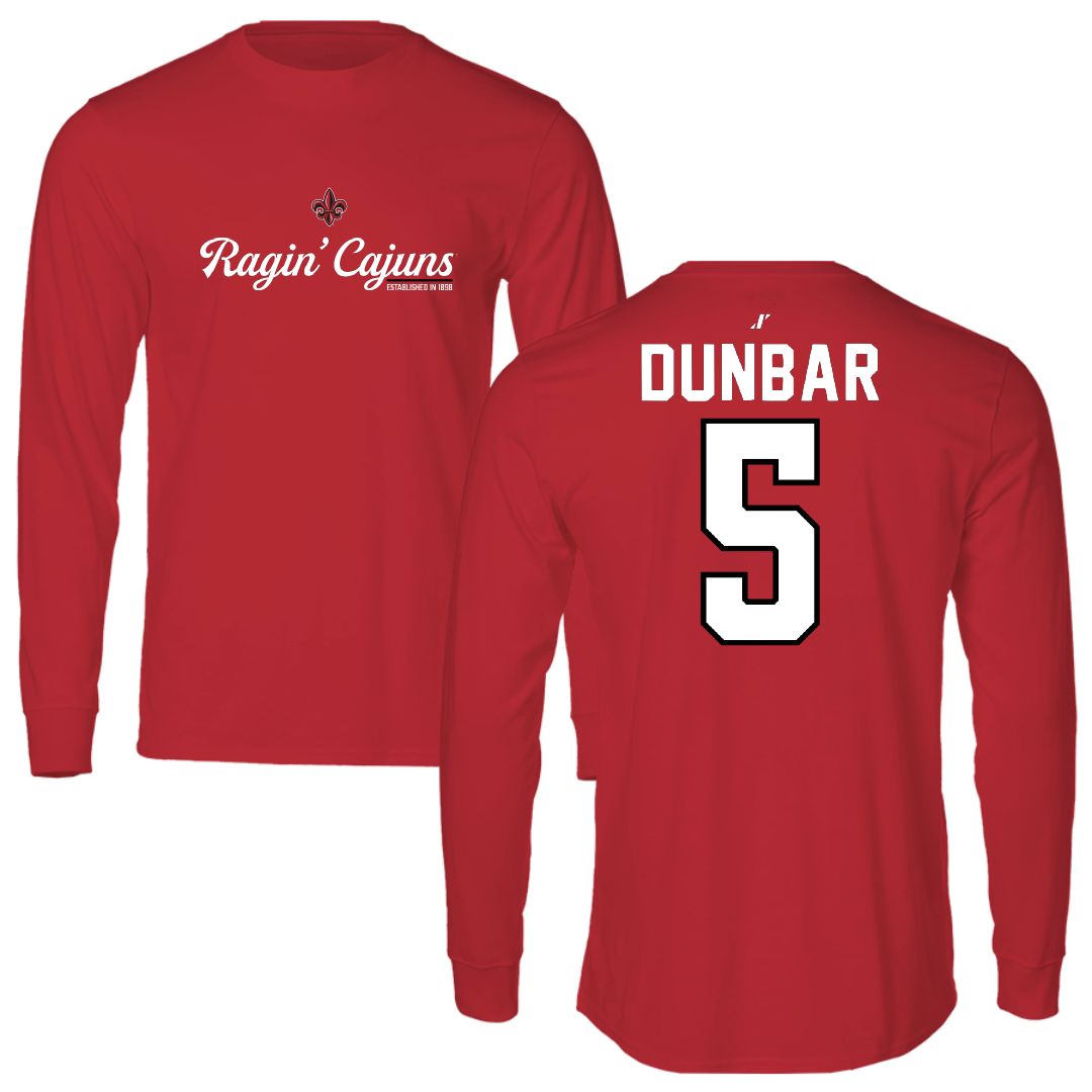 University of Louisiana at Lafayette Soccer Red General Performance Long Sleeve - #5 Brynn Dunbar