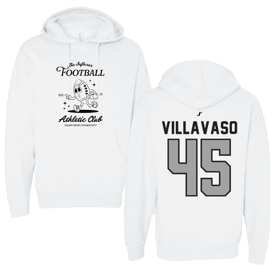 Football White Influxer Athletic Club Hoodie - #45 Alex Villavaso