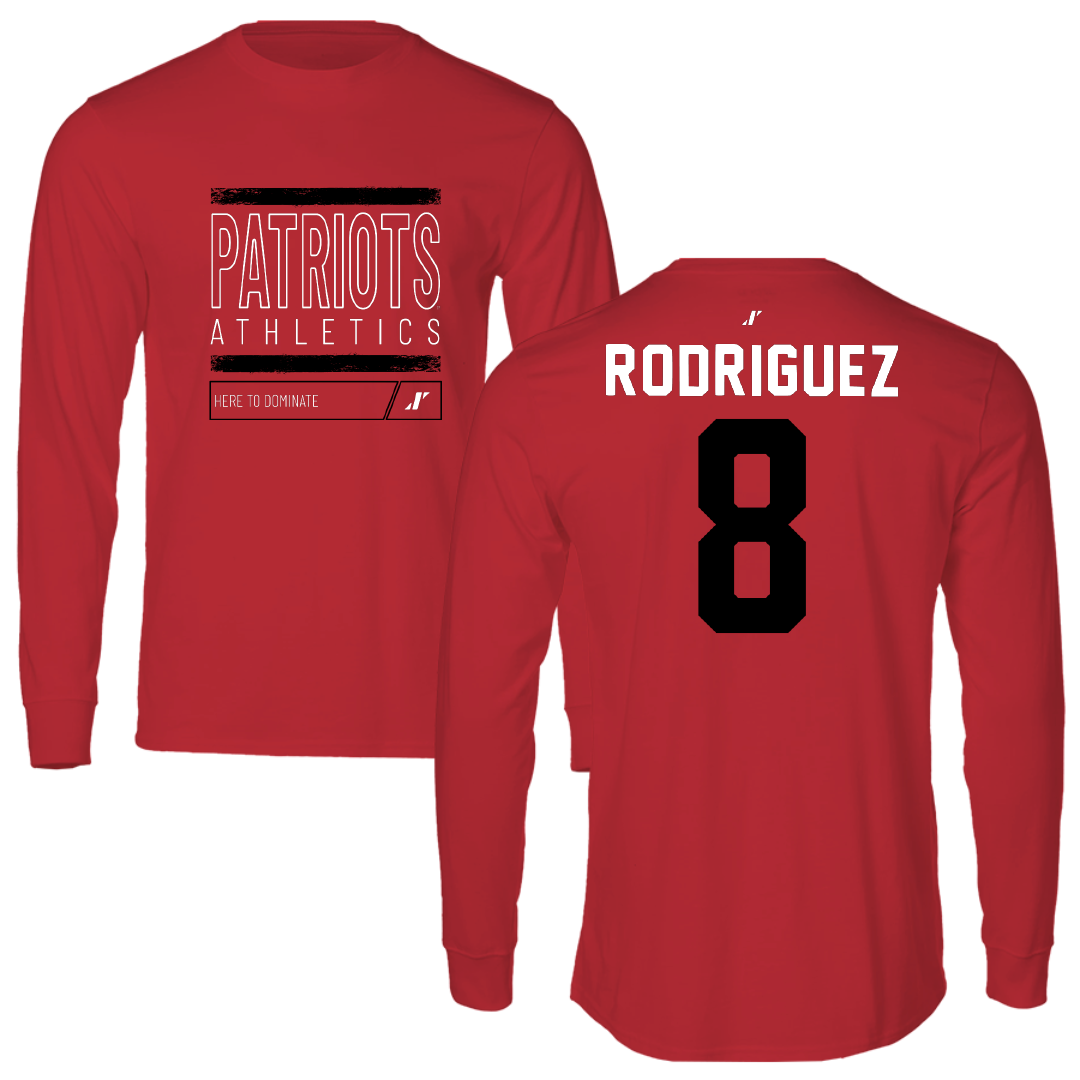 Dallas Baptist University Lacrosse Red Dominate Long Sleeve - #8 Brandon Rodriguez