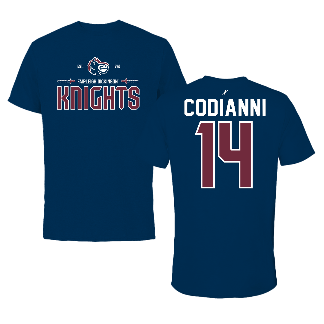 Fairleigh Dickinson University-Metropolitan Campus Lacrosse Navy General Performance Tee - #14 Nora Codianni