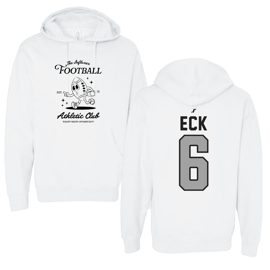 Football White Influxer Athletic Club Hoodie - #6 Jaxton Eck