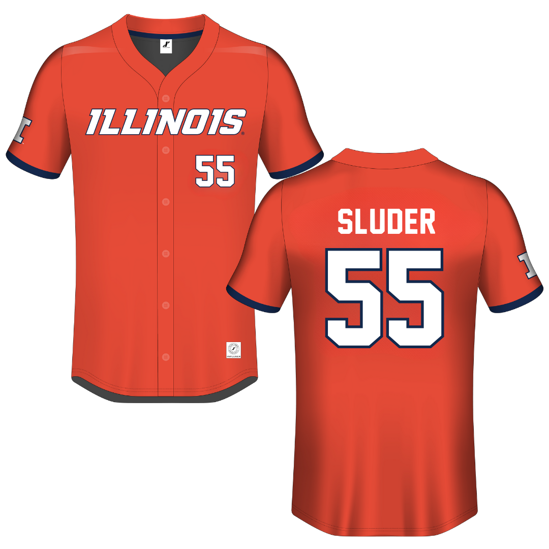 University of Illinois Orange Button-Down Jersey - #55 Mallory Sluder