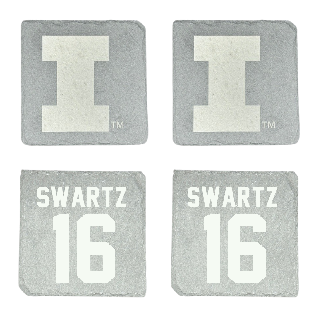 University of Illinois Baseball Stone Coaster (4 Pack)  - #16 Jake Swartz