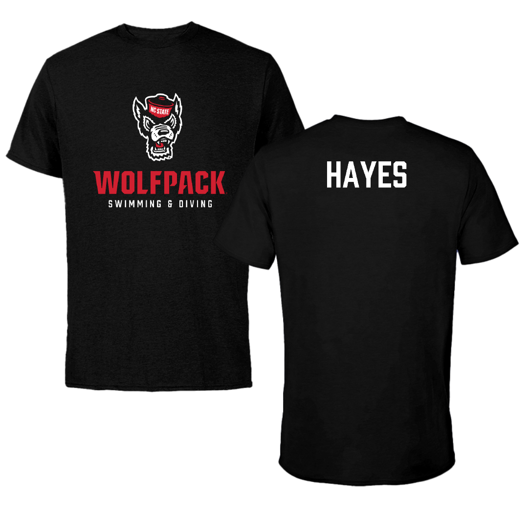 North Carolina State University Swimming & Diving Black Wolfpack Performance Tee - Aiden Hayes