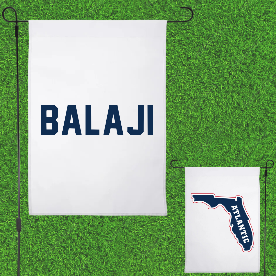 Florida Atlantic University Golf White Garden Flag - Mohit Balaji