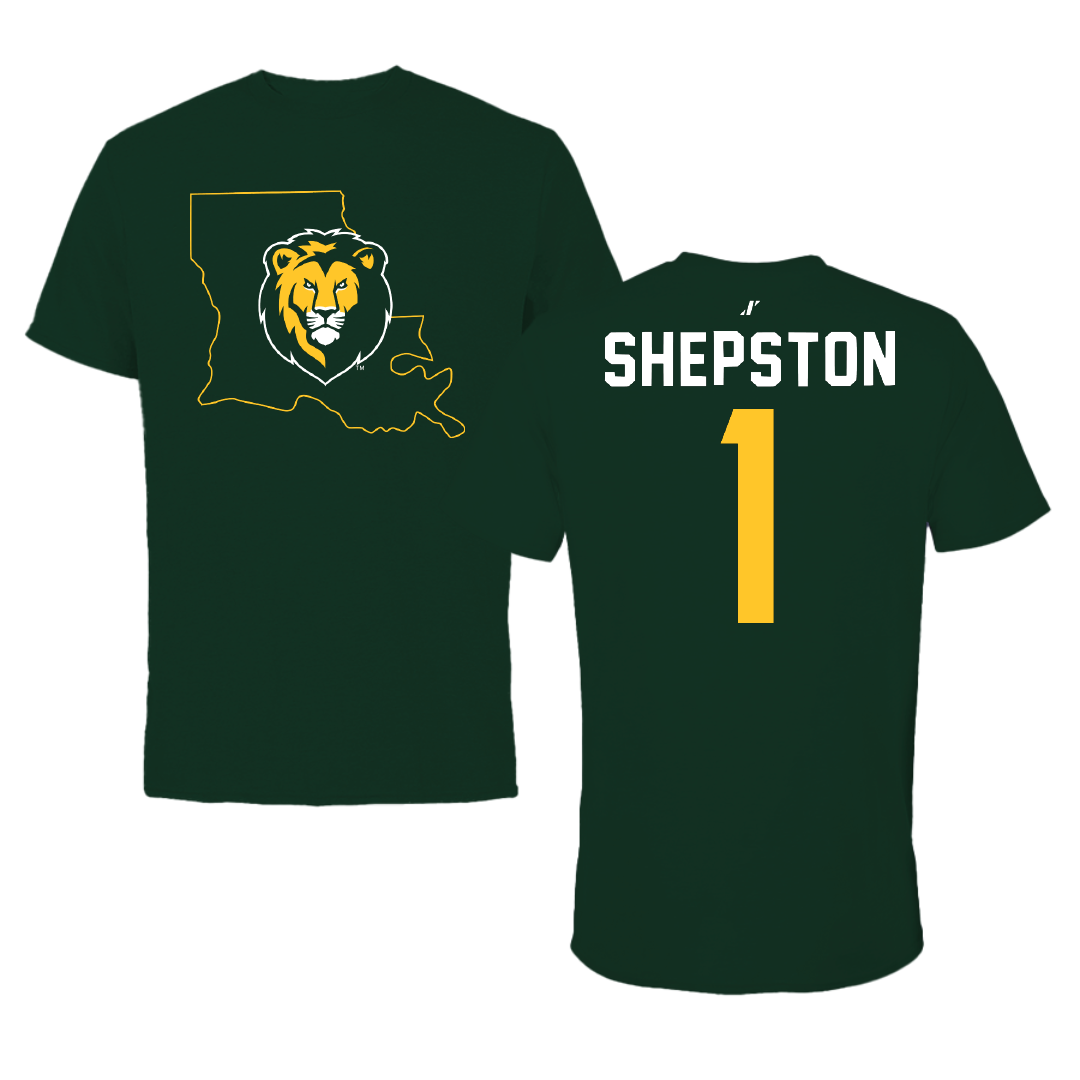 Southeastern Louisiana University Beach Volleyball Forest Green State Tee - #1 Maddie Shepston