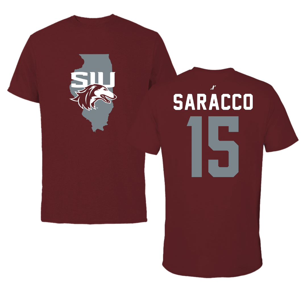 Southern Illinois University at Carbondale Basketball Maroon State Performance Tee - #15 Madisyn Saracco