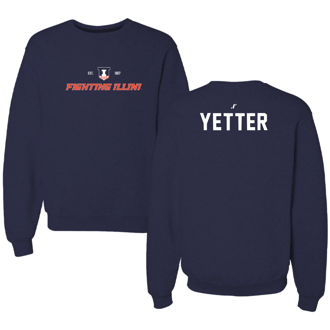 University of Illinois Swimming & Diving Navy General Crewneck - Molly Yetter