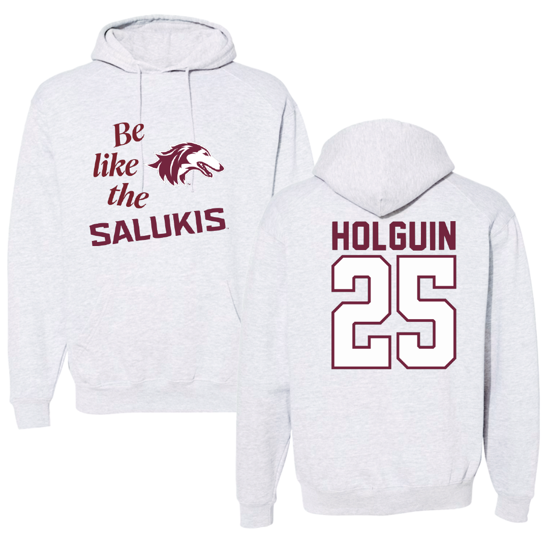 Southern Illinois University at Carbondale Baseball Light Gray Be Like Us Hoodie - #25 Al Holguin