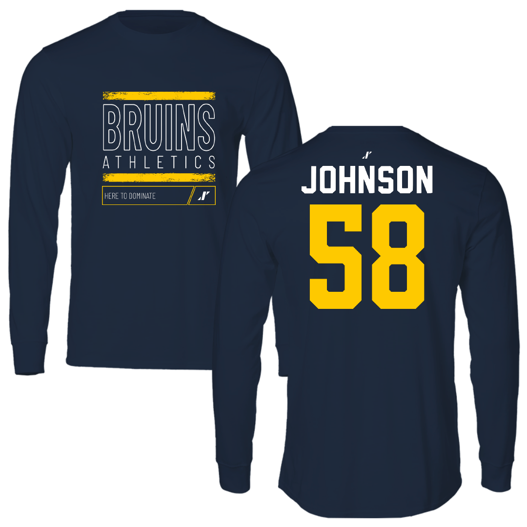 Carolina University Baseball Navy Dominate Performance Long Sleeve - #58 Brandon Johnson