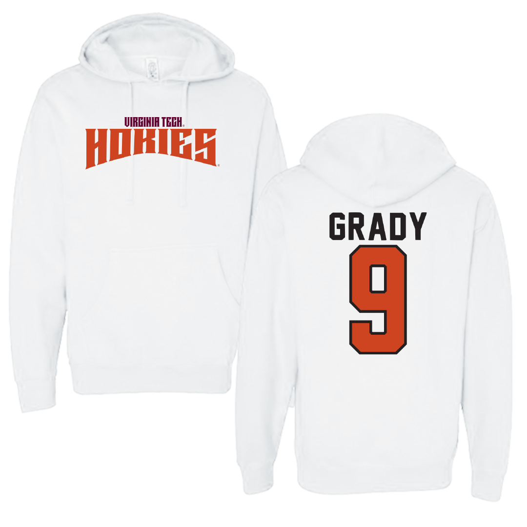 Virginia Tech Baseball White Classic Hoodie - #9 Clay Grady