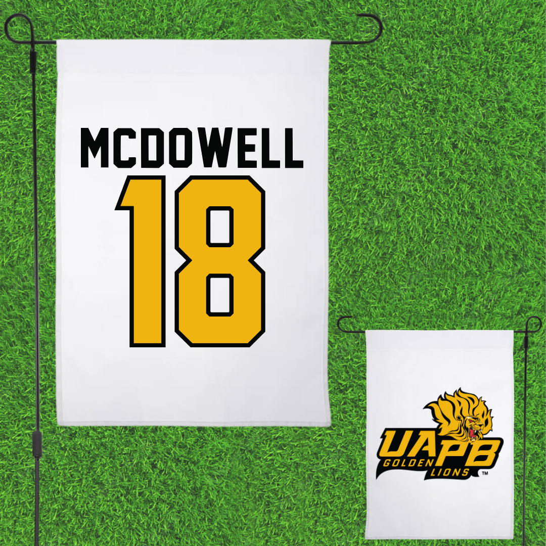 University of Arkansas-Pine Bluff Volleyball White Garden Flag - #18 Mackenzie McDowell