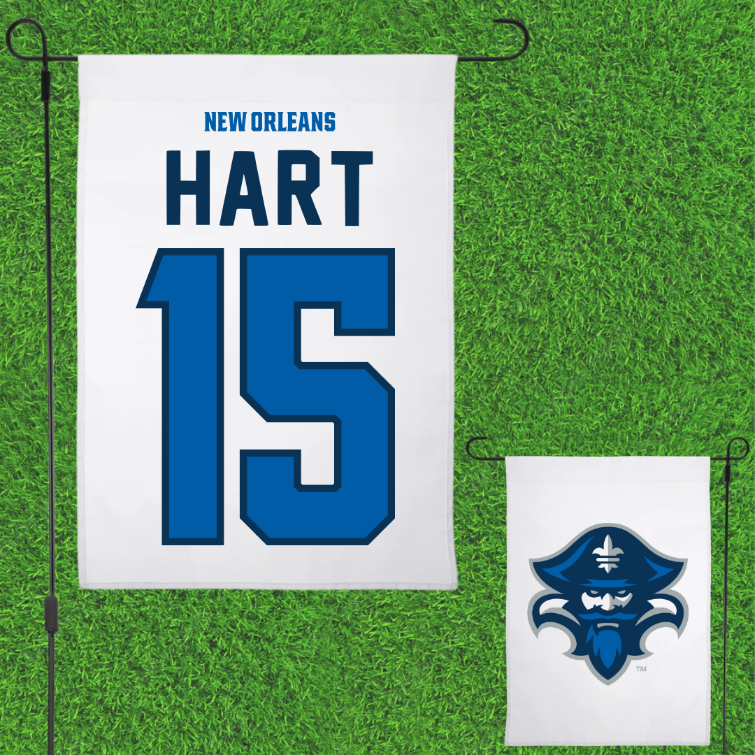 University of New Orleans Basketball White Garden Flag - #15 Carlos Hart