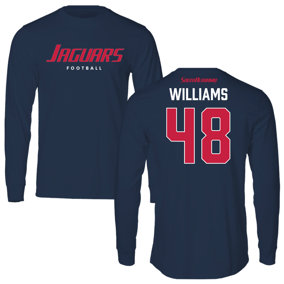 University of South Alabama Football Navy Performance Long Sleeve - #48 Jordan Williams