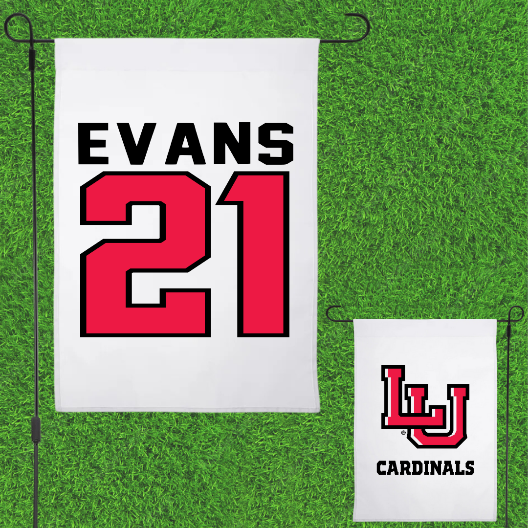 Lamar University Football White Garden Flag - #21 Jamarion Evans