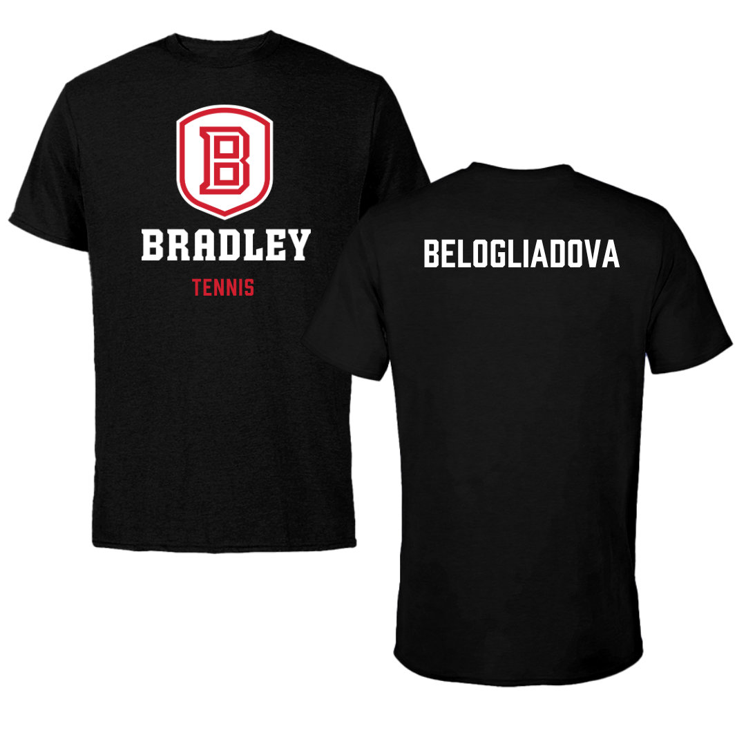 Bradley University Tennis Black Block Performance Tee - Anna Belogliadova