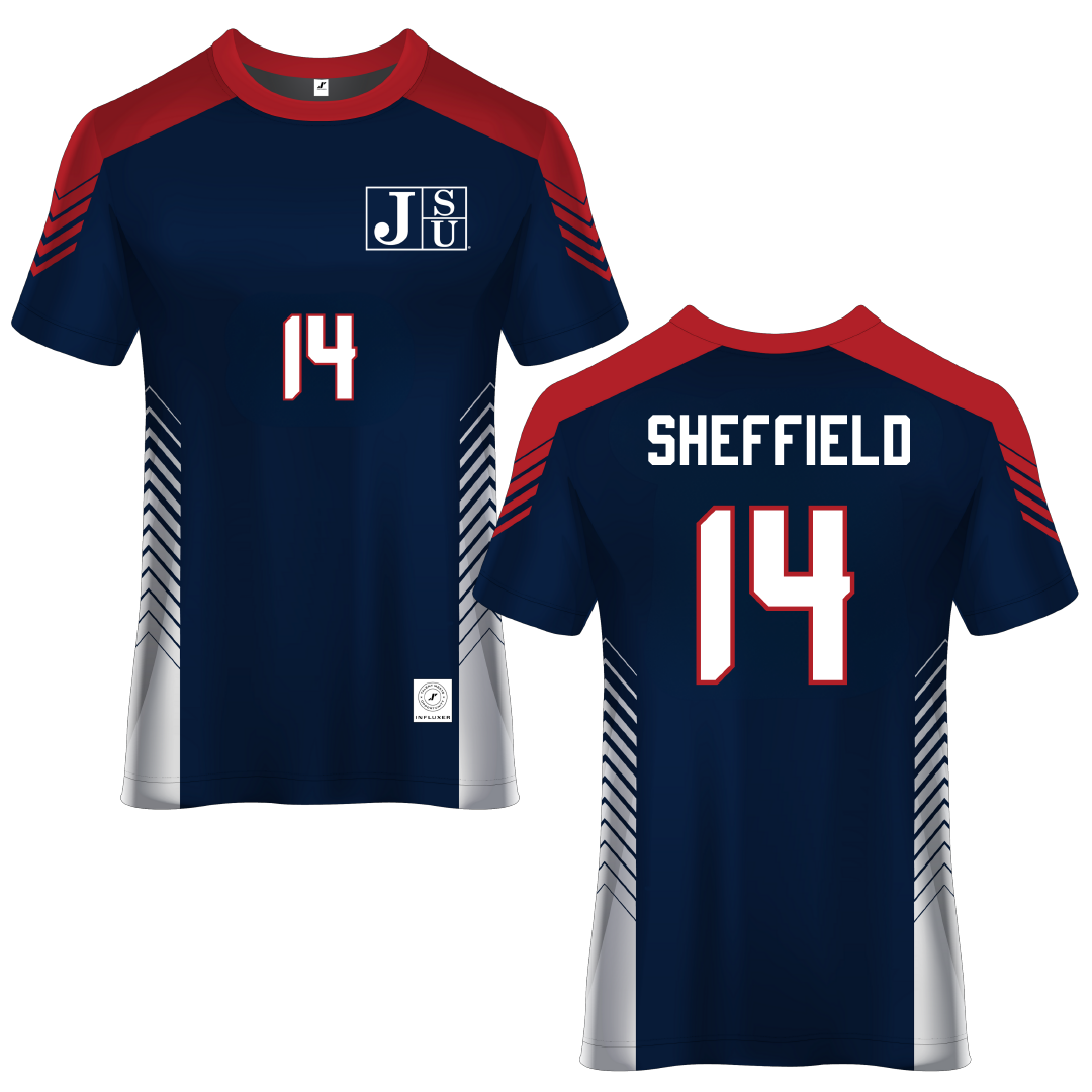 Jackson State University Blue Soccer Jersey - #14 Elon Sheffield