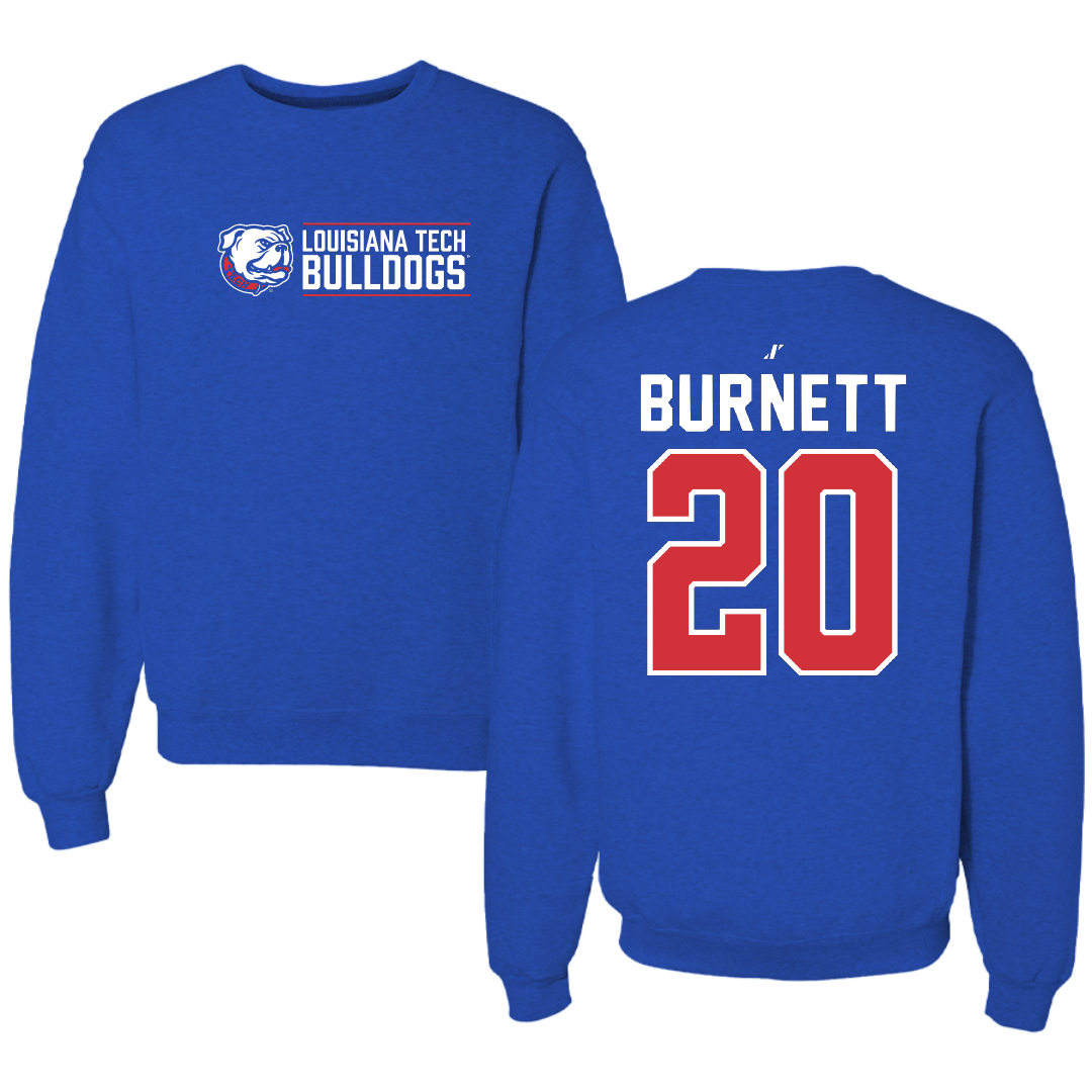 Louisiana Tech University Football Blue General Crewneck - #20 J'Dan Burnett