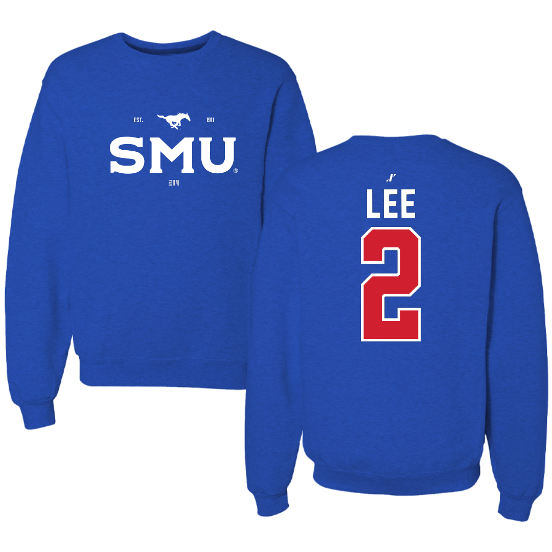 Southern Methodist University Soccer Blue General Crewneck - #2 Kaya Lee