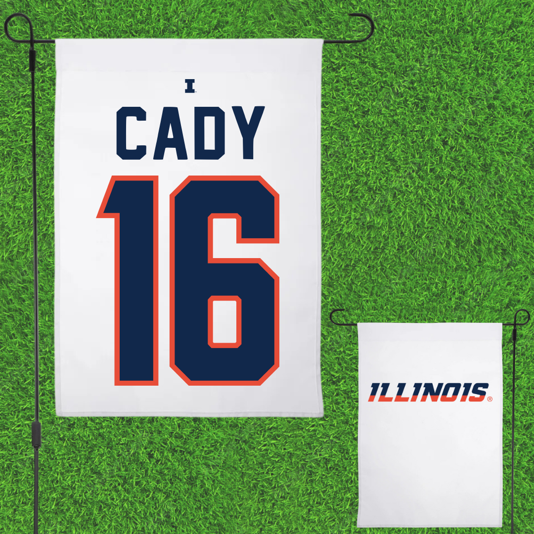 University of Illinois Softball White Garden Flag - #16 Ella Cady