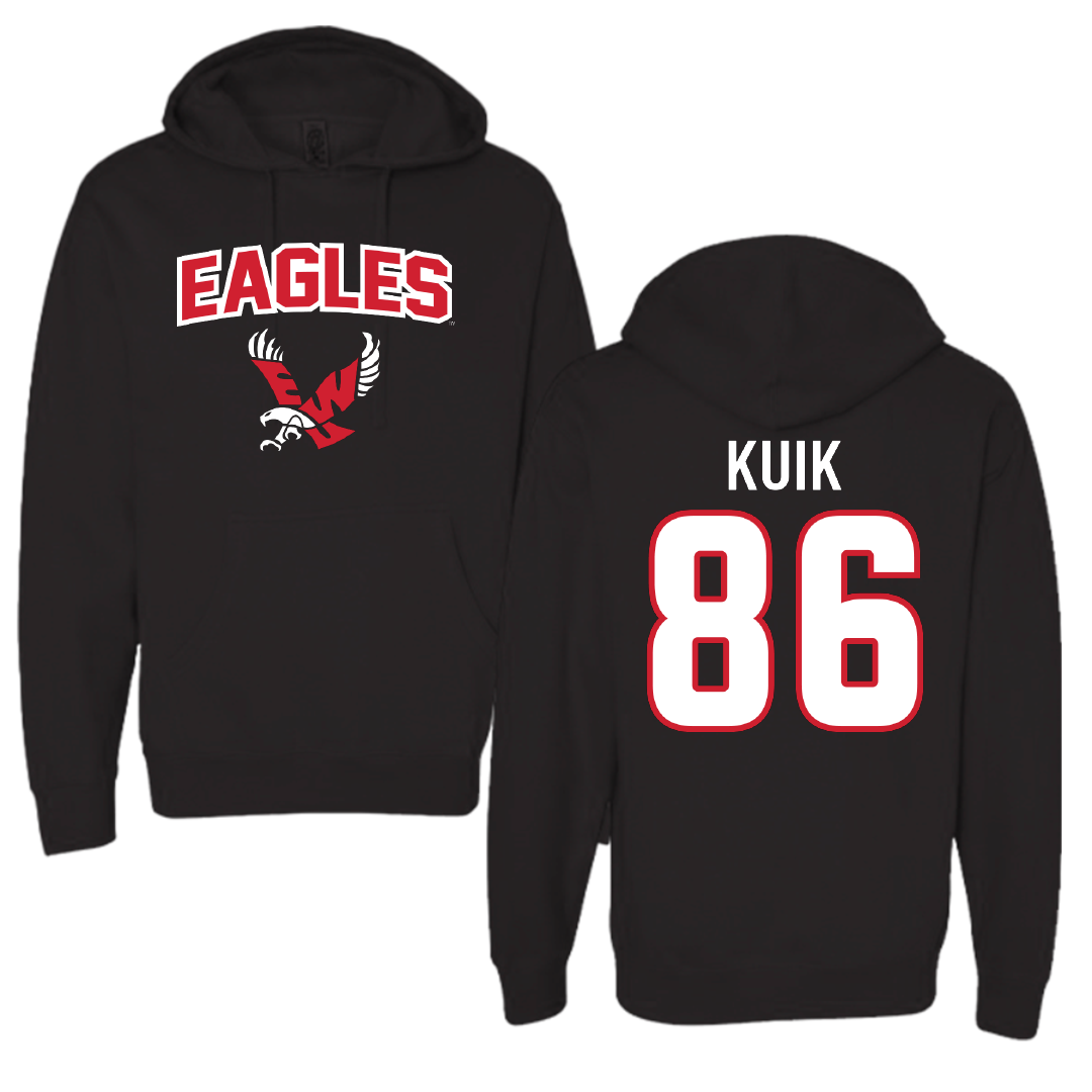 Eastern Washington University Football Black Hoodie - #86 Braden Kuik
