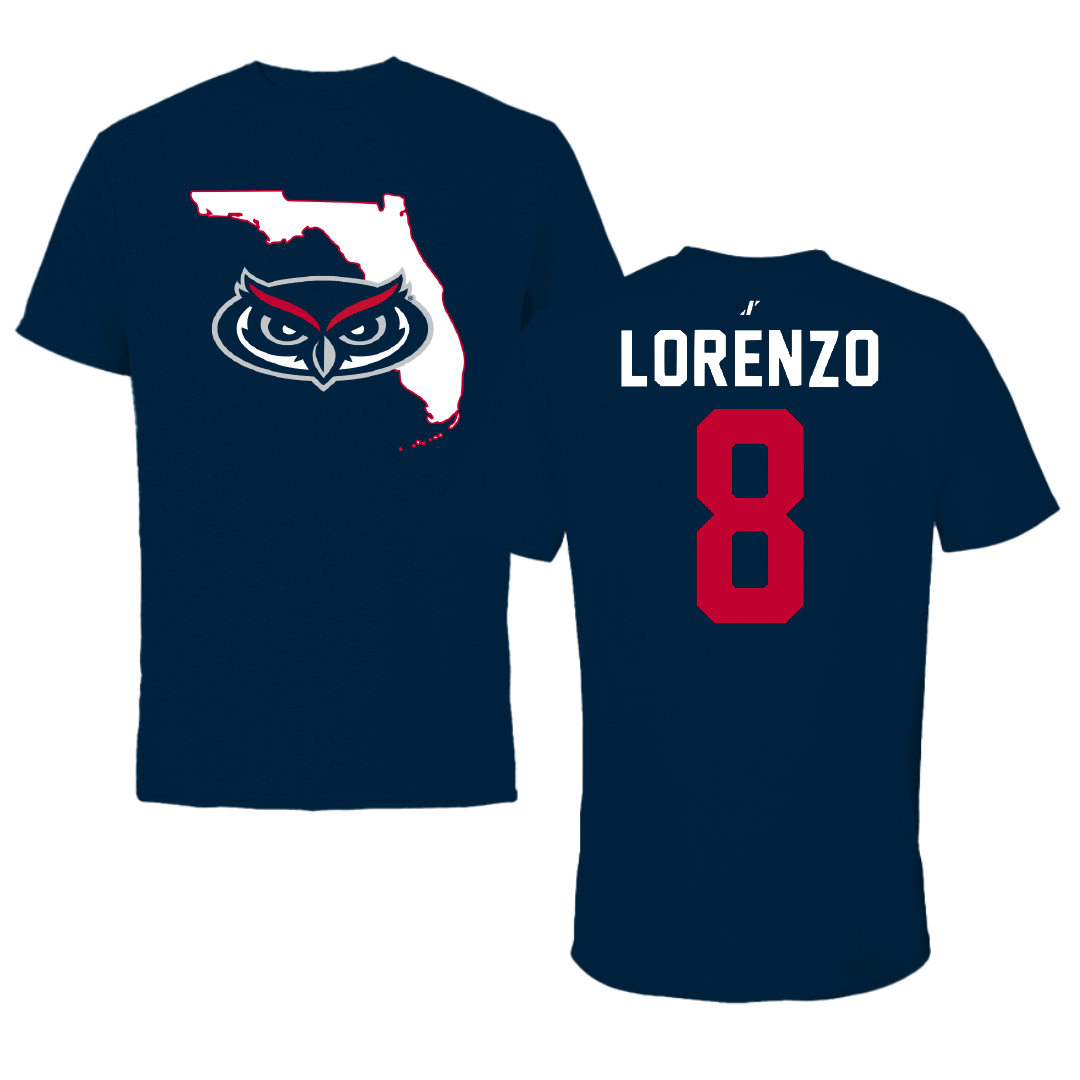 Florida Atlantic University Softball Navy State Performance Tee - #8 Brooklyn Lorenzo