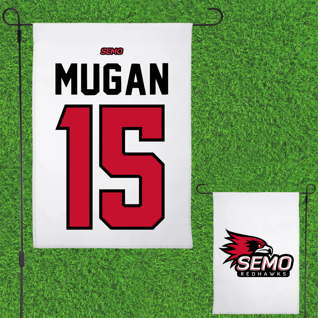 Southeast Missouri State University Baseball White Garden Flag - #15 Michael Mugan
